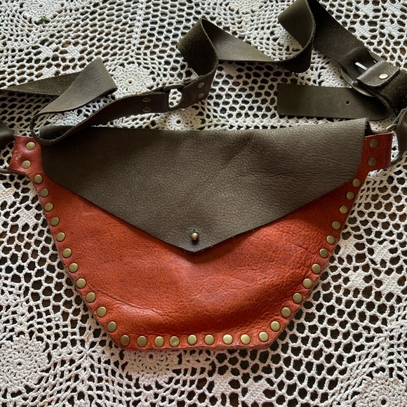 faith by kristy white Handbags - FAITH BY KRISTY WHITE Brown and Tan Leather Studded Women's Bag